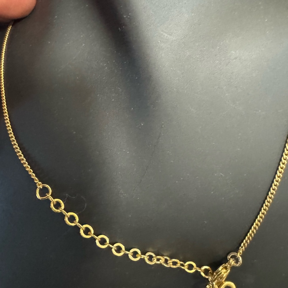 Christian Dior Logo Necklace round Necklace Gold Plated - Picture 7 of 7